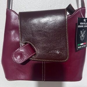 Burgundy Leather Crossbody Bag
